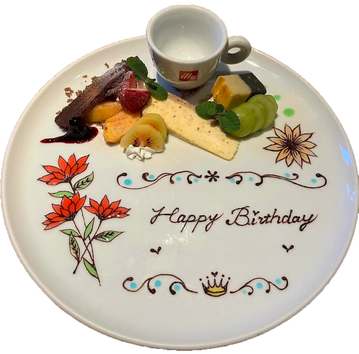 お誕生日向けの華やかなデザートプレート